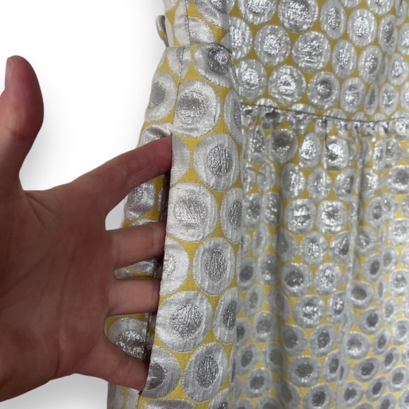 Raoul Metallic Silver/Yellow Medallion Sleeveless Fit & Flare Cocktail Dress - Picture 7 of 11
